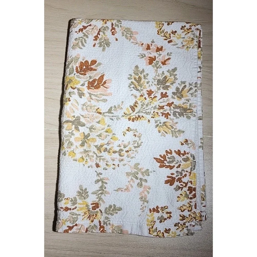 Lauren Ralph Lauren Yellow and Floral Plush Bath Towel Cotton Black Label
